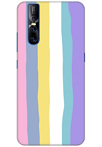 COBERTA Printed Back Cover for Vivo V15 Pro Back Cover Case - Pink Purple Yellow Colorful Stripes (B09756CTHW) Amazon Price History, Amazon Price Tracker