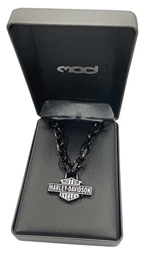 Harley-Davidson Men's Vintage B&S Large Link Necklace - Black Stainless Steel2