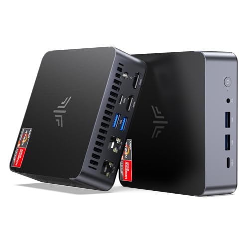 NiPoGi AM21 Mini PC Ryzen 9 6900HX(up to 4.9GHz,8C/16T),16GB DDR5 4800MHz/512GB M.2 NVME SSD Mini Computer -11 Pro, 4K@60Hz Quad-Screen-Display USB4+Type C+HDMI*2,Wifi6/BT5.2 Micro PC Gaming