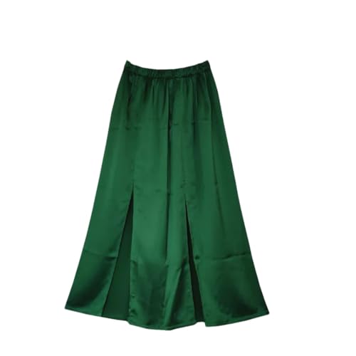 Falda de satén para mujer con abertura media, Dark En8, M