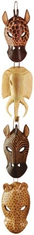 Gifts & Decor 34759 Animal Masks Wall Plaque, Multicolor