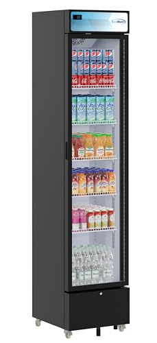 Image of KoolMore 17 in. Slim Commercial Merchandiser Display Refrigerator 7 Cu. Ft. in Black, ETL Listed (KM-MDR-17S)