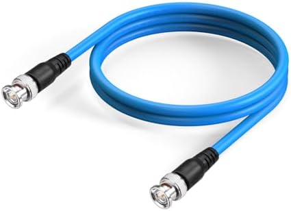 Superbat 3G/6G/12G SDI Cable 1m, 75 Ohm BNC Male to Male, Belden 1694A Blue