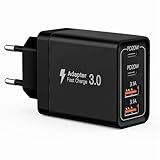 【Design Multiport 4-en-1】: Ce chargeur avec double USB-C et double USB-A couvre essentiellement tous les besoins de charge quotidiens. Permet aux utilisateurs de charger simultanément téléphone, tablette et écouteurs, 4 appareils en même temps à grande vitesse, afin de minimiser le temps d’attente. C'est également un excellent gain de place, au lieu d'occuper 4 prises murales. Pour les familles avec plusieurs ordinateurs portables et téléphones, ce chargeur USB-C est le bon choix.