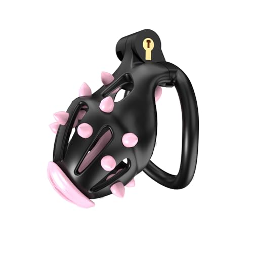 Hdynasty Gabbia Fissa da Uomo Rosa con Punte morbide in Silicone Leggera e Facile da trasportare 100g-110g con 5 Anelli ad Arco Fisso (Punte morbide Rosa) (Nero, D5)