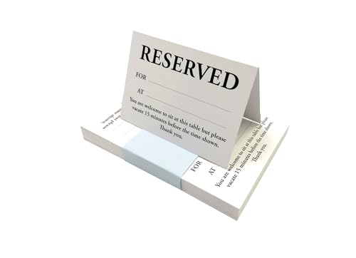 CYDPrinting A6 Table Reserved Tent Cards (A7 when folded) for Dining Restaurant (50 pack)