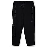 [BOSS] [ボス] キッズ トラックスーツ ボトムス ストレッチ ピケ パッチ ポケット 150 ブラック