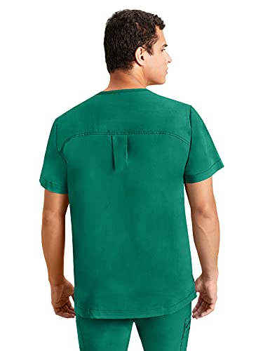 Healing Hands Mens Scrubs Top One Pocket Purple Label Justin 2330 V-Neck Shirt Scrubs For Men Hunter 2Xl #TOP1