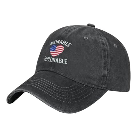 AUMIDO Adorable Deplorable Unisex Vintage Washed Baseball Cap Adjustable Hat Trucker Outdoor Cowboy Men Women Dad Casual Classic Sports Black Cover