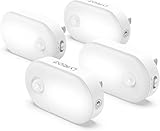 Lyridz センサーライト 室内 足元灯 コンセント 常夜灯 人感センサー フットライト 1〜120ルーメン無段階調光 led足元ライト 廊下 階段 玄関 寝室 昼光色【4個セット·PSE取得済·日本語取説】