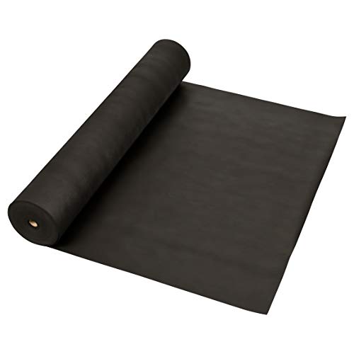 GardenMate 2 Rolls Each 1m x 50m Non-Woven Weed Control Fabric - UV stabilised Black 150gsm Landscape Ground Cover Membrane