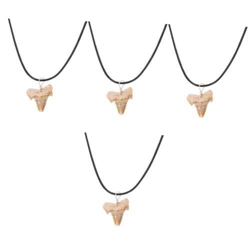 Collier dent de requin Abaodam au design fossile unique avec cordon cuir ajustable homme