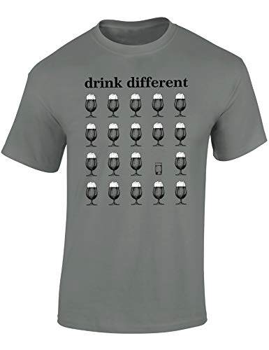 T-Shirt: Drink Different/Tee-Shirt Bière/Beer/Unisex/Fête de la bière - Oktoberfest/Cadeau Micro-Brasserie Artisanale/Party/Craft-Beer/Bar/Funny Shirt (M)