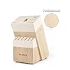 Kitchen Knife Set,14-Piece Knife Set With Block Wooden, Self Sharpening For Chef Knife Set, High Carbon German Stainless Steel Knife Block Set, Dishwasher Safe Cutlery, Cream