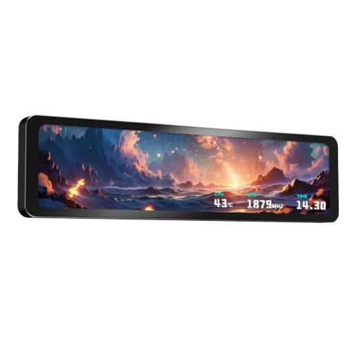 Image of Thermalright Trofeo Vision 11.3 LCD Black, 11.3-inch Full-Color LCD Magnetic Display Screen, 1920x400 Resolution, Easy to Install,Master CPU /GPU Temperature(Black)