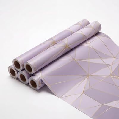 Prettykrafts Abstract Gift Wrapping Paper | Pack of 5 | 70x50x0.2 cm | Large Size | Reusable & Eco-Friendly Paper Bags for Gifting, Parties, Return Gifts, Shopping and Special Occasions, Lavender