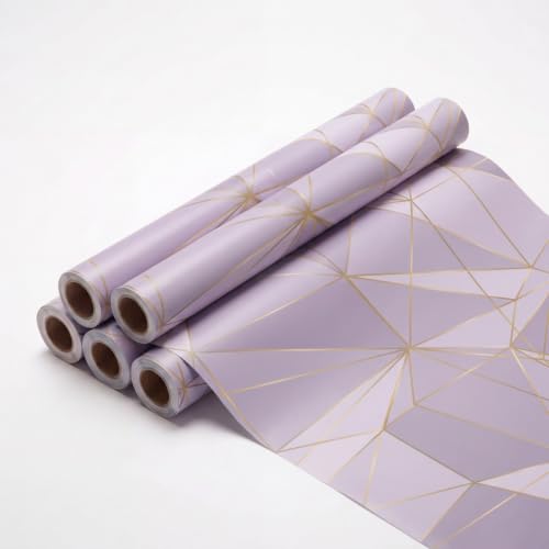 Image of Prettykrafts Abstract Gift Wrapping Paper | Pack of 5 | 70x50x0.2 cm | Large Size | Reusable & Eco-Friendly Paper Bags for Gifting, Parties, Return Gifts, Shopping and Special Occasions, Lavender