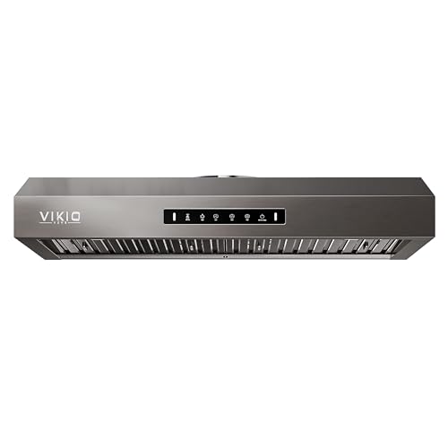 VIKIO HOME 30 inch Range Hood Stainless Steel(PVD), Black Stove
