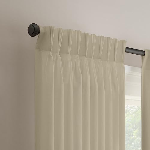 Magic Drapes Triple Pinch Pleated Curtains Thermal Room Darkening Blackout Curtains For Window, Sliding Door, Patio Door, Home, Office, Nursery, Outdoor, Hall W(26"+26") L95 (2 Panels Combined, Beige) #TOP1