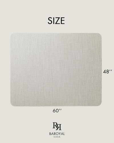 Image of Baroyal Office Chair Mat for Hardwood Floor Under Desk Computer Rolling Chair Mat for Wood /Tile Floor Non-Slip Heavy Duty Desk Rug PVC Plastic Hard Floor Protector 48 inch x 60 inch (Parchment)