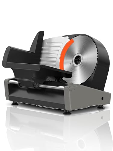 200W Electric Meat Slicer, Adjustable Thin Deli Food Slicer Cutter for Commercial & Home, Pure Copper Motor, ETL Certified, 7.5' Stainless Steel Blade, Precision Kitchen Tool for Bread Meat Bacon