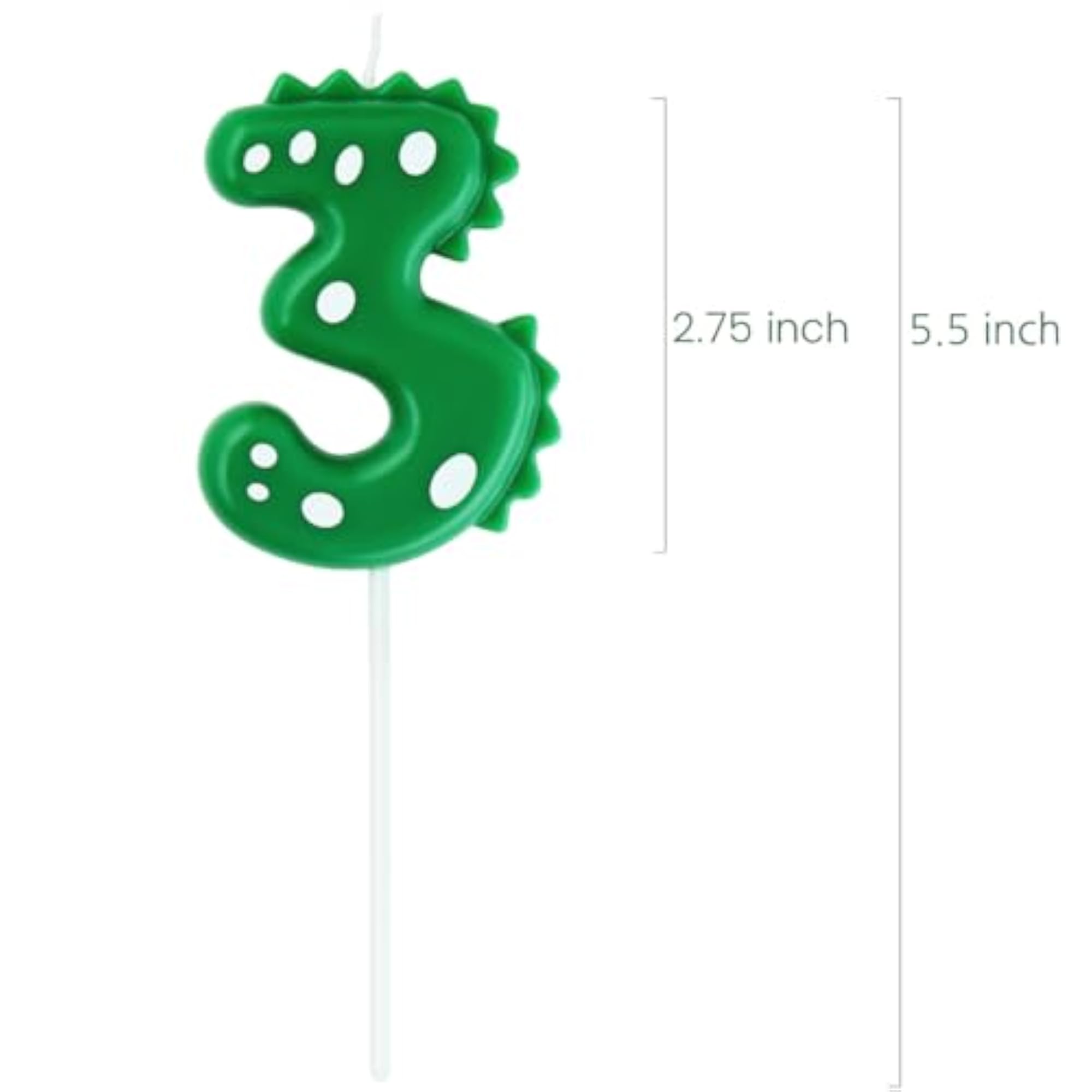Green Dinosaur Birthday Cake Candle