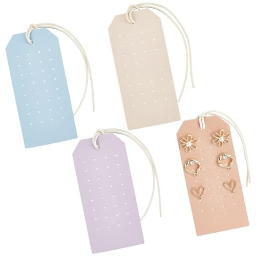 OLYCRAFT 4Pcs 4 Colors Portable Leather Earring Holders 1mm Hole Leather Earring Displays Stud Holder Earrings Organizer Hanging Jewelry Organizer for Earrings Studs Jewelry Storage