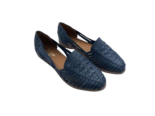 Image of Macarena Collection Leather Sandals for Women | Handmade Mexican Huarache | Woven Slip-On Shoes with Cushioned Insole | Artisan Crafted Genuine Leather