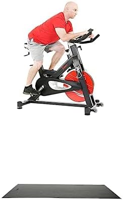 Sunny Health & Fitness Evolution Pro II Magnetic Belt Drive Indoor Cycling Bike SF-B1986 + Home Gym Foam Floor Protector Mat