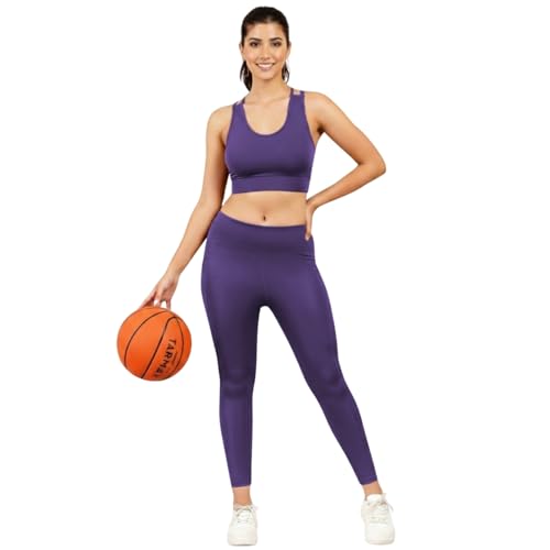 Image of NINQ high Waist Women Gym Compression Pants for Workout with Pocket, Yoga & Exercise, Active Wear Legging Sports Tights Trousers with Comfortable Fit for Running, Jogging & Training