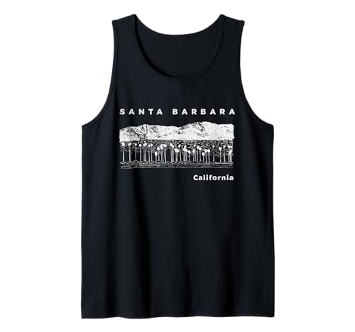 Souvenir costiero della California delle palme di Santa Barbara CA Canotta