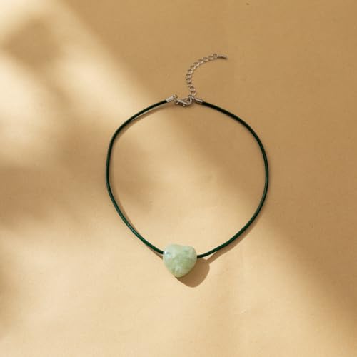 Collier ras du cou Y2K avec pendentif cœur cristal - 3