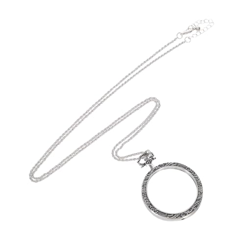 Collier loupe portable Lurrose chaîne pendentif grossissant pour lecture femmes