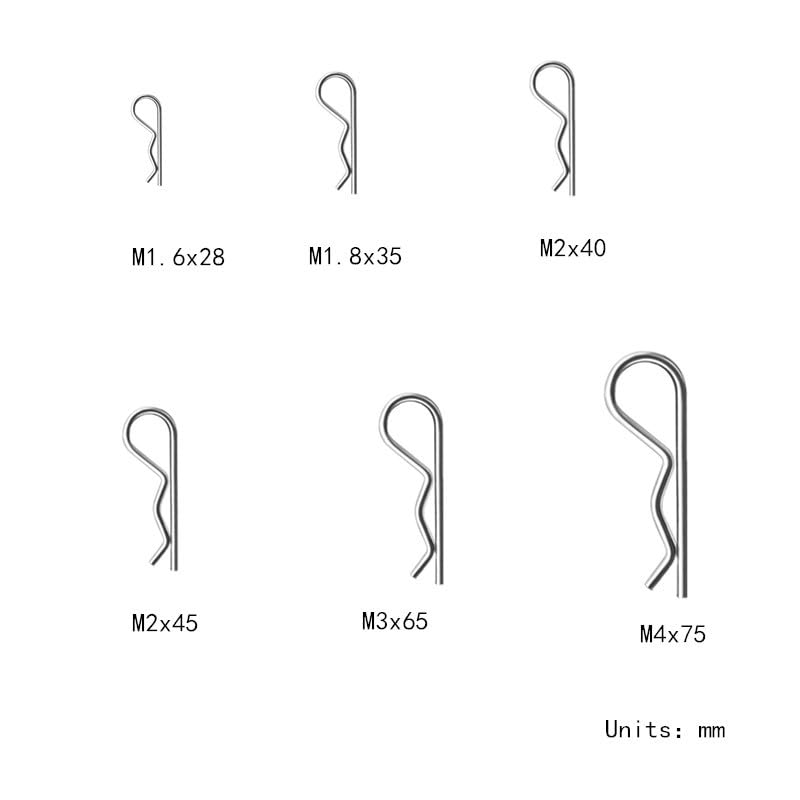 10pc Stainless Steel Anti-rust Hair Pin R Clip Cotter Spring Pin M1.6 M1.8 M2 M3 M4 for Repairing Tractor Hardware Fastener - (Length: M4x75mm SS(10PCS))