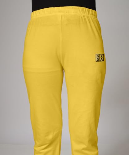 Image of KYDA KIDS Girls Mid Rise 100% Pure Cotton Track Pants | Regular Fit Elastic Waist Casual Wear | Soft Comfortable Kids Trousers (Pack of 2)