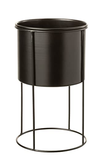 J-Line Blumentopf auf Beinen - Metall - schwarz - groß - Ø 18 cm