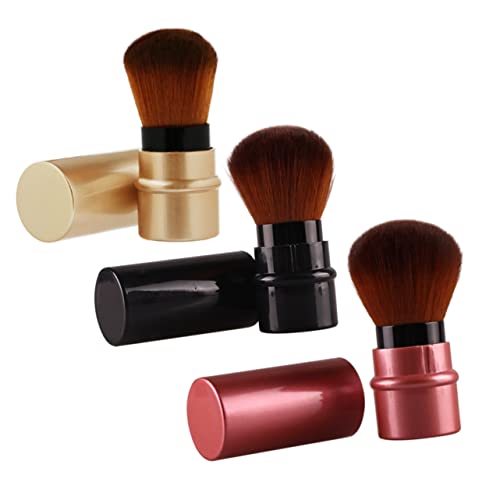 Beatifufu Set of 3 Retractable Makeup Brushes Retractable Foundation Brush Makeup Tool Set for Women