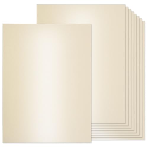 36 Sheets Cream Shimmer Cardstock, 8.5\" x 11\" Metallic Cardstock Paper, 250gsm/92lb Cover, Double Sided Ivory Pearlescent Paper Card Stock for Invitations, Card Making, DIY Crafts