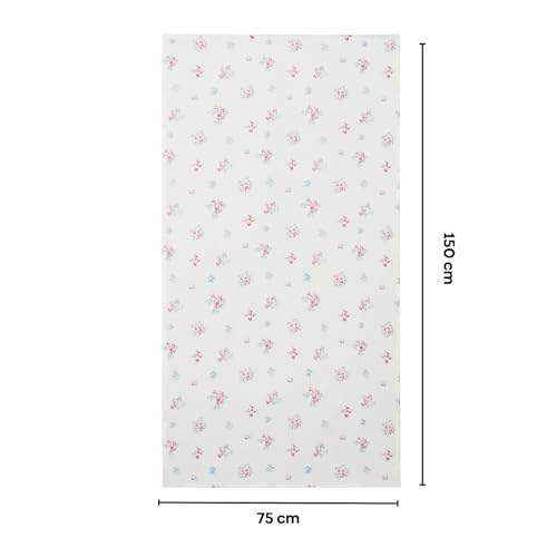 Image of haus & kinder Regalia Waffle Bath Towel | Honeycomb Bathing Towels | 100% Cotton Towel for Men, Women | Gym Towels, Spa Towel | Ultra Absorbent Towel | 160 GSM | Floral Drift White | 70x150cm