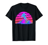 Ski Fahren Winter Skifahrer 80er 90er Retro pink Skipiste T-Shirt