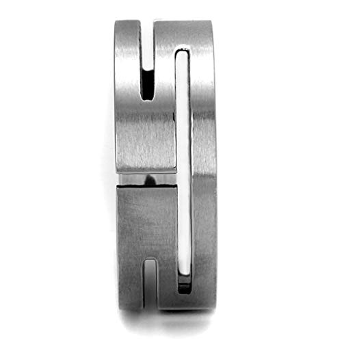 Men's Stainless Steel Labyrinth Cut Out Maze Modern Deisgn Wedding Band Ring3