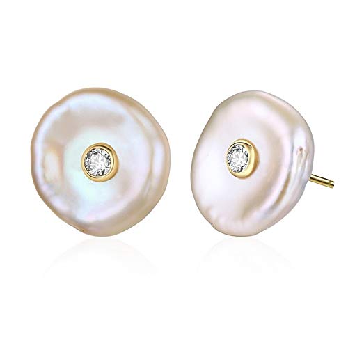 Pendientes de perlas de plata 925 y perlas barrocas naturales de alta joyería para mujer