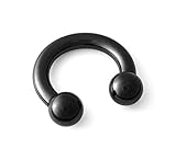 Scrap Metal 23 316L Black PVD Coated Surgical Steel Circular Barbell Horseshoe 6g 5/8