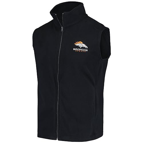 Image of dunbrooke Men's Black Minnesota Vikings Houston Fleece Full-Zip Vest