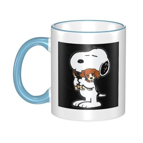 スヌーピー マグカップ 保温・保冷 電子レンジ対応 コーヒーカップ 陶器 セラミック 耐高温 軽量 個性人気 誕生日プレゼント大容量 Sky Blue