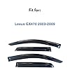 IG Window Visor Compatible with Lexus GX470 2003-2009, Tape-On Rain Guard Side Vent Deflector, 2003 2004 2005 2006 2007 2008 2009 #1