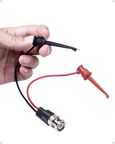 Image of BNC Test Leads, BNC(Male) to Mini Grabber Test Clip, Test Lead Breakout Cable for Multimeter, 5A Current Rating, 1 Pack