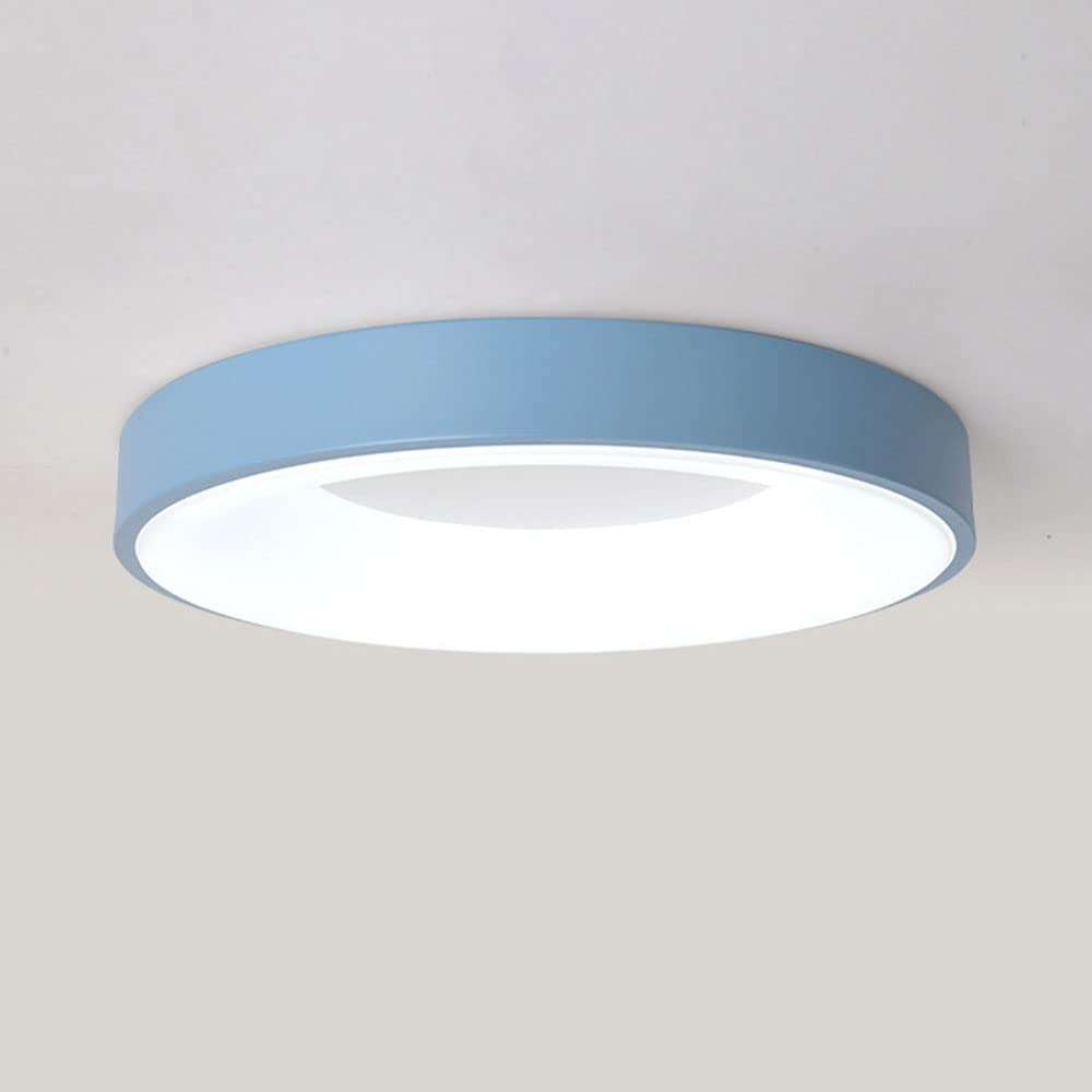 Lustre plafonnier LED rond ultra fin en fer blanc pour salon et chambre