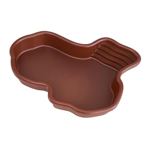 MagiDeal Plat d'eau pour Tortue de Piscine avec Rampe, Mangeoire Gamelle Tortue, Plat d'alimentation de Reptile, pour Tortue, Léopard, Dragon Barbu, Hamster,...