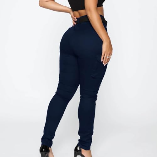 Women's High Waisted Skinny Jeans Slim Fit Casual Summer Outdoor Butt Lifting Tummy Control Stretch Denim Cargo Pants4